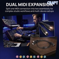 CRAFTML 5Pin Din Female to 2 5Pin Din Male, 5 Cores Flexible Sound Connecting Cable, Audio Cable Plu