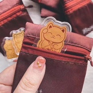 已开光 24k Gold Lucky Cat Au999.9 Mobile Phone Sticker Decoration 压岁钱招财猫金片 手机贴片