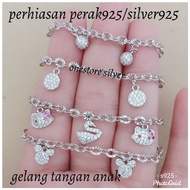 AUTHENTIC 925 SILVER CHILDREN'S BRACELET WITH WHITE GOLD PLATED GTA 70, GTA 84, GTA 85, GDAGB