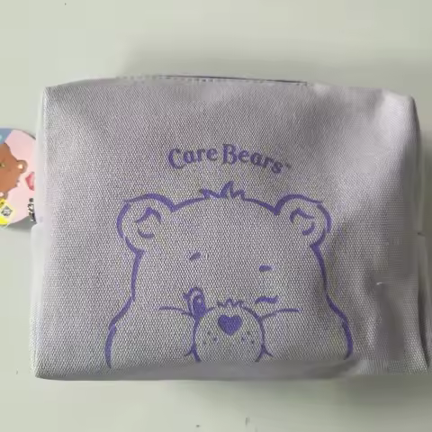 Genuine Care Bears Large Canvas Cosmetic Bag Convenient and Cute Storage Bag Holiday Gift