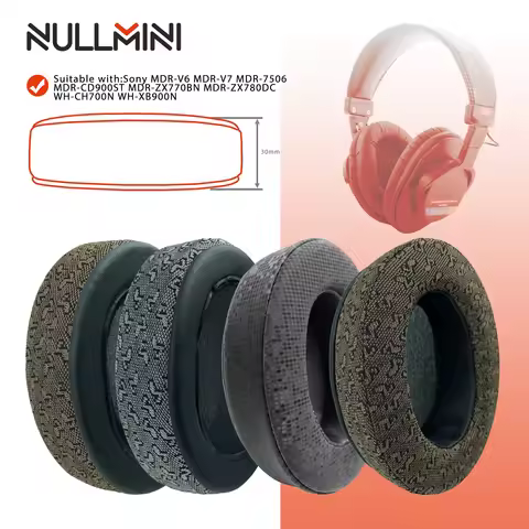 NullMini Replacement Earpads for Sony MDR-V6, V7, 7506, CD900ST, ZX770BN, ZX780DC WH-CH700N, XB900N 