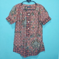 PRELOVED BLOUSE BATIK WANITA, BLOUSE BATIK LENGAN PENDEK