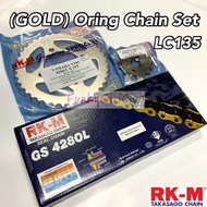 GOLD Y100 LC135 RKM ORING CHAIN SET GS428OL Combo RXZ Y125Z Y125 Y100 Y110 Y125ZR SRL 110 LAGENDA110