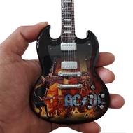 Miniature Guitar Gibson SG Black Angus Young ACDC Logo
