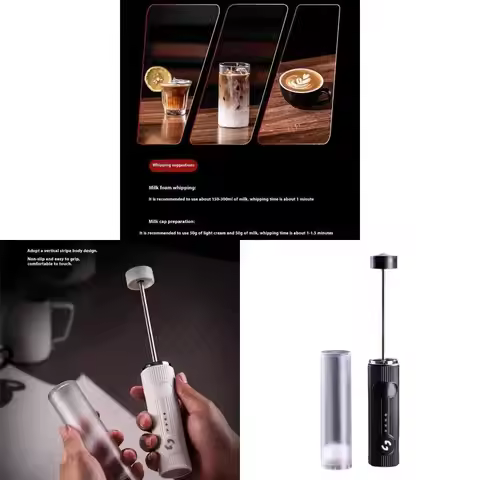 F92F Rechargeable Milk Frother Handheld For Cream Coffee And Beverages