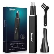 NJISD Kensen ทริมเมอร์ขนจมูกแบบไฟฟ้าแบบ2 In 1มีดโกนสำหรับจมูกหูเครื่องตัดขนคิ้วถอดปัตตาเลี่ยนชุดเครื