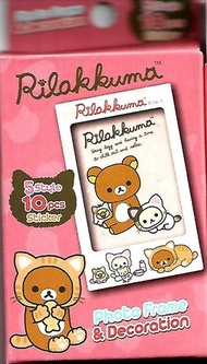 即影即有邊框貼紙 白邊邊貼 A款 5款圖案 10張（富士 Instax Mini 白邊相紙專用） 鬆弛熊 Rilakkuma