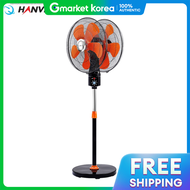 พัดลมตั้งพื้นแบบสองด้าน หมุนได้ 360 องศา ขนาด 20 นิ้ว ใบพัด 5 ใบ รุ่น HV-2036 (สีดำ) Hanbit Media