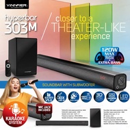 ViNNFIER Hyperbar 303M Bluetooth Soundbar with Subwoofer | 120W Max | Karaoke Mic Jack | HDMI ARC | 