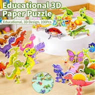 Gift Toys 100Pcs Puzzle Education Children 3D Paper