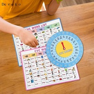 [Devoko] 3x English CVC Turntable Game Teaching Aids CVC Interactive Turntable Wheel