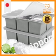 Ice Cube Tray Set - 6-Cavity 5cm Square Ice Mold Storage Container with Lid - Easy Release Ice Maker