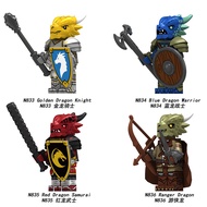 Suitable for Lego Building Blocks Minifigures Dungeons and Dragons Golden Dragon Knight Red Dragon S