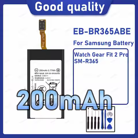 200mAh EB-BR365ABE Replacement Battery for Samsung Watch Gear Fit 2 Pro/SM-R365 with Repair Tools Ki