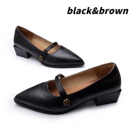 Black Mary Jane Heels Elegant School Shoes for Women
