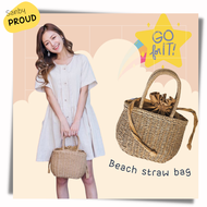 กระเป๋าสาน กระเป๋าถือผู้หญิง Beach Straw Bag (A04) กระเป๋าสานสไตล์เกาหลี