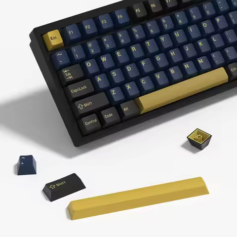KBDiy GMK Blue Samurai Keycap Cherry Profile Double Shot PBT ISO Keycaps For Gamer Mechanical Keyboa
