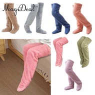 [MagiDeal] Furry Over Knee Socks Winter Sleeping Socks Comfy Boot Socks Soft Slipper Socks Office Sl