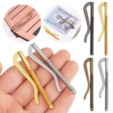 New Simple Metal Money Clip Bifold Spring Clamp Unique Design Bar Wallet Replace Parts Cash Holder P