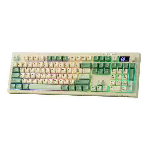 AULA S102 PRO Wireless Membrane Keyboard Full Size ANSI US Silent TFT Screen Volume Knob 2000mAh Bat