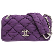 紫色 尼龍 肩背包 銀釦【CHANEL 香奈兒】 A47963