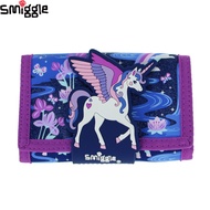 Australia Smiggle High Quality Original Children's Wallet Girls Star Winged Unicorn Card Bag Three Layer Clutch Bag Coin Purse&amp;&amp;**