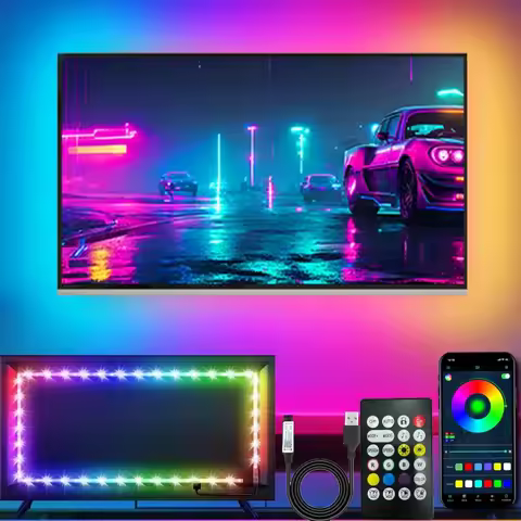 LED Lights for TV, 16.4ft LED Lights for 45-75 Inch TVs, RGB TV Backlight Behind, Music Sync Bluetoo