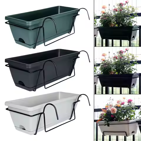 Balcony Railing Planter Ornament Window Box Planter for Farmhouse Deck Porch light