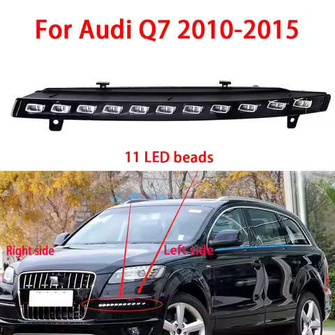 4L0953041E 4L0953042E Fit For Audi Q7 2010-2015 DRL Turn Signal Lamps Running Lamps 11 LED Light Dyn