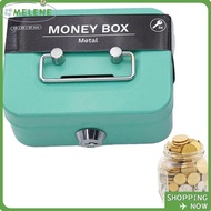 MELENE Cash Box, Sturdy Handles Lockable Money Box, Metal with Coin Slot Security Coin Saving Box