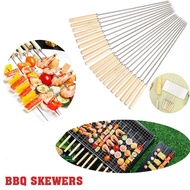 Reusable Barbecue Kebab Stick Stainless Steel BBQ Skewer Sturdy Reusable Barbecue Rod Stainless Stee