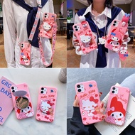 Hello Kitty Toys Phone Case Vivo V15 S1 Y7s V20 V17 V19 IQ00 Neo Casing Lanyard Mirror Holder Cases 