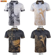 Men Collar T-Shirt Microfiber Full Print Batik Material | Full Print Men's Batik T-Shirt Batik T-Shi