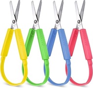 Loop Scissors, Adaptive Scissors Mini Loop Scissors Self-Opening Kid Safety Scissors Colorful Spring