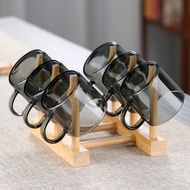 Glass Small Tea Cup Light Luxury Smoke Gray Small Cup Tea Bowl Household Heat-Resistant Kung Fu Tea 