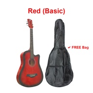 TECHNO - 38 Inch Guitar Acoustic + Accessories Set (with Bag/ Guitar Capo/ Pick) 38" Gitar Akustik G