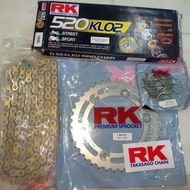 RK SPROCKET SET for Honda CBR250 520/14-38 + RK GS520KLO2 (520 GOLD O-RING CHAIN)