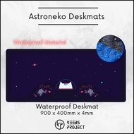 Astroneko Cute Cat Waterproof Deskmat(900mm x 400mm x 4mm) Mousepad