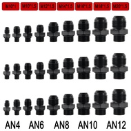 AN4 AN6 AN8 AN10 AN12 Male Flare to Metric Fitting M10x1 M12x1.25 M14x1.5mm M16 M18 M20 M22 Adaptor 