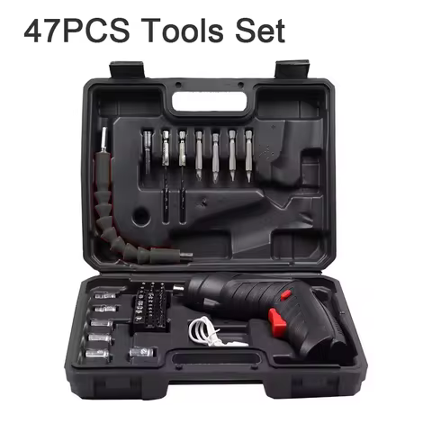 47PCS 3.6v Tools Set Household Maintenance Repair Rechargeable Lithium Battery Household Electric Dr