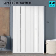 Luxe: Donna 4 Door Mirror Wardrobe | Storage Cabinet Organiser | Cupboard