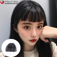 AFALLFOR Hair Bangs Blunt Women's Wigs Hair Extensions BangsClip Brown Short Fake Bangs