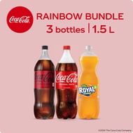 Coke, Coke Zero, Royal Tru Orange 1.5L Rainbow Bundle - Pack of 3