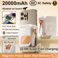【3C Certification】3c Powerbank 22.5W Fast charging 20000mah original Power bank With AC plug 充电宝