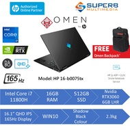 HP Omen 16-b0075tx Gaming Laptop  (E-Wallet RM100) (Intel Core i7 11800H, 16gb ram, 512gb ssd, Nvidi