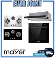 Mayer MMSS883HI / MMGH883HI [86cm] 3 Burner Stainless Steel / Glass Black Gas Hob + Mayer MMTH90 [90cm] Telescopic Hood + Mayer MMDO8R [60cm] Built-in Oven with Smoke Ventilation System Bundle Deal!!