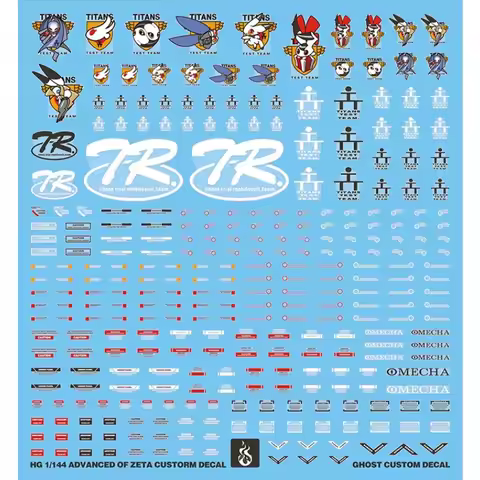 YAN Decal HG 1/144 Advanced of ZETA RX-121-1 TR-1 TR6 Hazel Custom Decals Fluorescent Color Water St