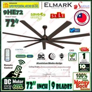 Elmark DC Fan 9HE72 ORB 72 inch Remote Control Ceiling Fan (Silent DC Motor) 9-Aluminium blades