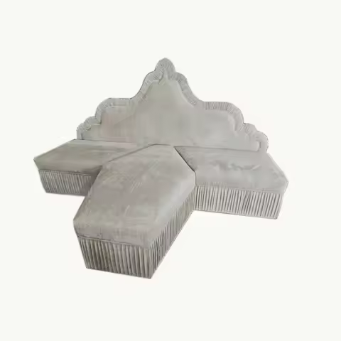 PFS21148 Modern Design Convertible T-Shape Sofa Bed Wall-Mounted Fabric Upholstery For Kids Customiz