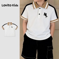 Lovito Kids Casual Shirt Contrast Binding Button Spring/summer Shirt for Boy L180LD243 Lovito Kids  